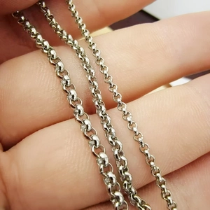 Polished stainless steel pearl chains for DIY necklaces and bracelet jewelry making