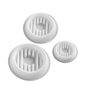 Set of three round striped silicone molds for resin coasters and DIY candle holders