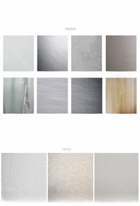 Surface compatibility guide for adhesive wall hooks showing various tile and metal textures