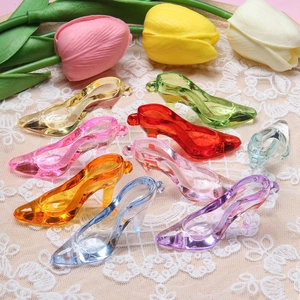 High Heel Shoe Shaped Acrylic Pendants Translucent Colorful DIY Jewelry Keychain Accessories Kids Charm