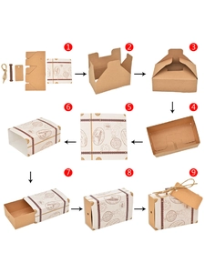 Step-by-step assembly guide for vintage suitcase style DIY paper gift boxes
