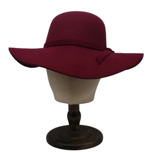 Elegant Wide Brim Wool Felt Hat Round Top Vintage Bow Ribbon Winter Fedora For Women Retro Party British Cloche Hat