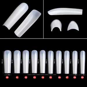 Guida alle taglie per unghie finte ballerina XXL extra lunghe con misure precise in millimetri