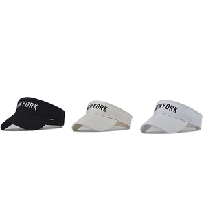 Black, beige and white New York embroidered visor sun hats for outdoor beach activities