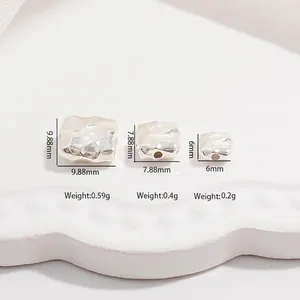 Size and weight chart for square hammered S925 silver irregular baroque spacer beads