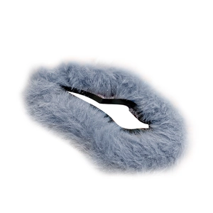 Blue plush cloud hair clip with fluffy faux fur and subtle glitter finish for women