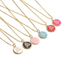 Copper Pendant Necklace 18K Gold Plated Enamel Bottle Cap With Be Free Lettering Zircon Inlaid Jewelry For Women