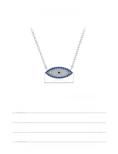 Specifications of S925 sterling silver necklace with blue cat eye devil eye pendant