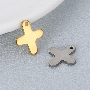 Polished gold and silver stainless steel cross pendants for necklaces and jewelry