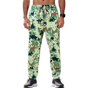 Men's urban digital camo cargo pants with drawstring waist and jogger cuffs style