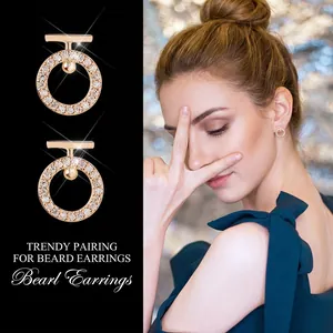 Sparkling S925 silver needle hoop earrings with pavé crystals and 18K gold plated finish