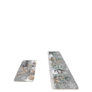 Christmas kitchen floor mats with reindeer and snowman prints, set of two durable carpets