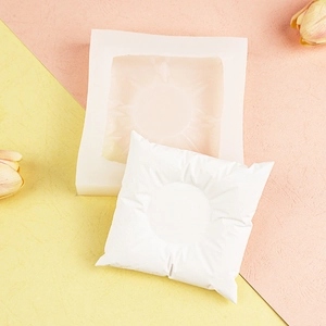 Creative square pillow-shaped silicone mold for DIY candles, fondant, and resin crafts