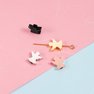 DIY angel charms in black, gold, silver, and rose gold mirror finish stainless steel