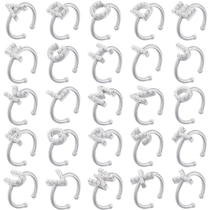 Elegant silver alphabet rings set with pearl inlays and adjustable open band design