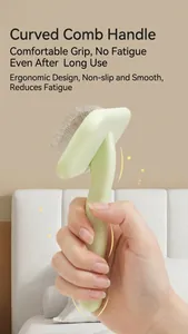 Spazzola ergonomica per animali con setole metalliche fini per la cura del pelo di cani