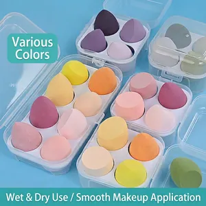 Beauty Blenders Makeup Sponges Soft Hydrophilic Polyurethane Wet Dry Use Foundation Application With Transparent Storage Case