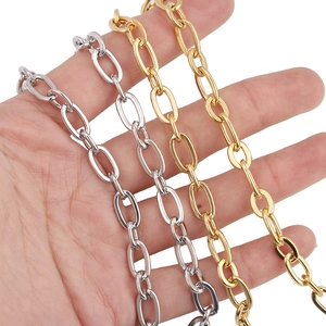 Handheld 18k gold and silver stainless steel paperclip chains for DIY jewelry making