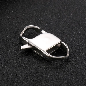 Polished silver stainless steel Cuban link buckle and clasp for jewelry making