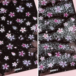 Sakura 5D Nail Stickers Self Adhesive Matte Cherry Blossom Ultra Thin DIY Manicure Art Decorations For Women