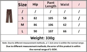 Guide des tailles détaillé pour pantalon à paillettes avec mesures de taille