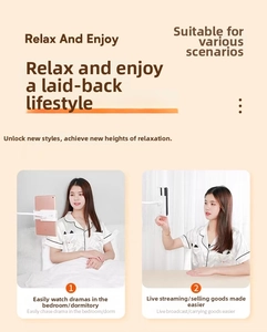 White universal lazy phone and tablet stand with flexible long arm for bed and desk