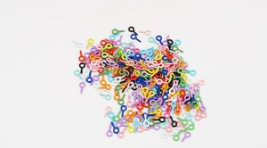 Bulk colorful metal screw eye pins for jewelry making and DIY keychain crafts