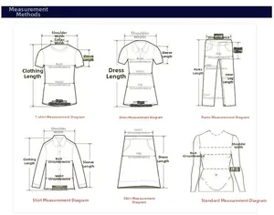 Gedetailleerde meetgids voor shirts met schouder, buste, taille en mouwlengte