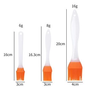 Tre dimensioni di pennelli in silicone resistenti al calore con specifiche tecniche