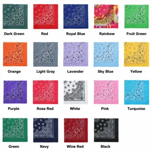 Auswahl aus 19 verschiedenen Farben von Paisle klassische Paisley-Bandanas aus Baumwolle