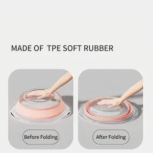 Tragbares rosa Faltschüssel aus robustem transparentem Kunststoff und TPE-Gummi