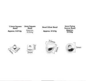S925 sterling silver beads including square spacers and saucer beads for DIY jewelry