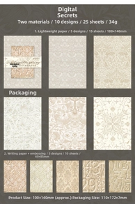Macro detail of vintage scrapbooking paper with embossed textures and floral patterns