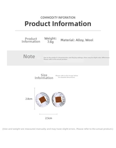 Detail showing plush wrapped oval earrings with weight and size specifications