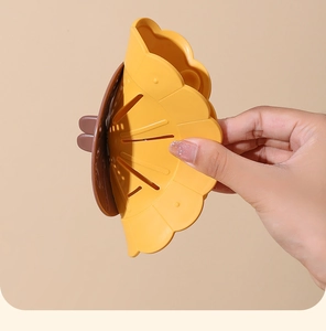 Close-up showing the high flexibility of the soft silicone kitchen drain filter