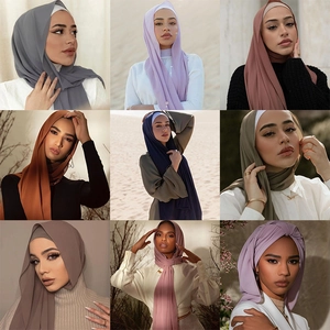 Chiffon pearl solid color hijab scarves for women in various elegant pastel shades