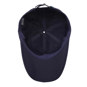 Berretto da baseball blu navy traspirante in cotone con struttura a 6 pannelli regolabile