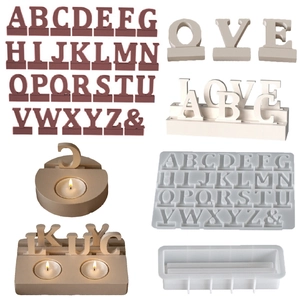 Moules En Silicone Alphabet Pour Résine DIY Lettres Majuscules Base De Chandelier Moule De Coulée Pour Plâtre Ornements De Décoration