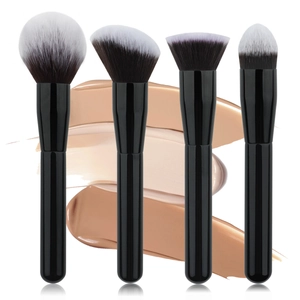 Professional Makeup Brush Large Powder Foundation Contour Flame Brushes Wood Handle Soft Synthetic Fiber