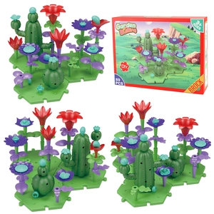 89-piece creative flower garden building block set for kids with colorful floral stems