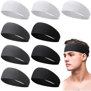 Diademas deportivas elásticas de algodón para yoga y running en colores negro, blanco y gris