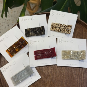 Acetate Marble Pattern Hair Clips Vintage Tortoise Rectangular Side Duckbill Hairpins Handmade Accessories For Women