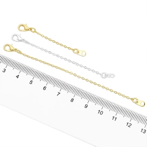 14K gold filled lobster clasp extender chains for DIY jewelry making in gold and silver