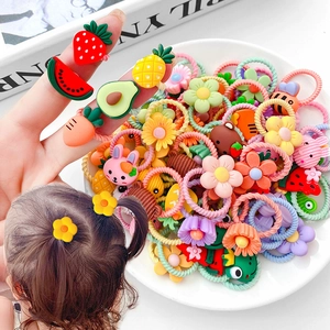 Cute Kids Cartoon Fruit Animal Flower Elastic Hair Bands Sweet Girls Mini Hair Ropes Baby Non-Damaging Hair Ties Jewelry Accessories
