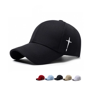 Baseball Cap Cotton Cross Embroidery Side Sun Protection Adjustable Outdoor Leisure Hat For Men Women