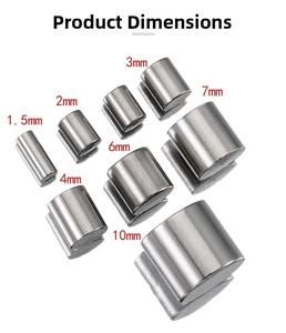 Precision 18k gold plated stainless steel cord end caps in seven various diameters