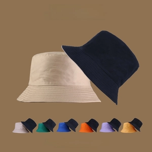 Double Sided Wearable Bucket Hat For Women Men Cotton UV Protection Wide Brim Foldable Sun Hat Beach Travel Fishing Cap