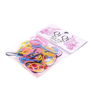 Colorful high elasticity hair bands set in transparent retail bag with hanging card