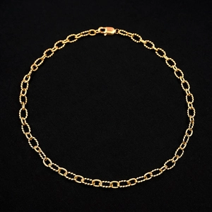 Classic gold stainless steel twisted rope chain necklace with durable lobster clasp