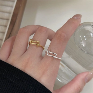 925 Sterling Silver Pull Tab Ring Geometric Minimalist Adjustable Fashion Finger Jewelry For Women Gold Silver Colors